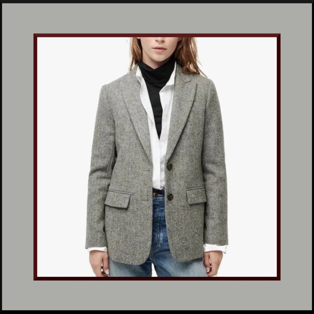 J. Crew Sommerset Blazer/Heather Graphite English Wool Herringbone/Sz 8P